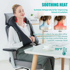 Shiatsu Neck and Shoulder Massager Heated Back Massager U Shape Deep Kneading Electric Massage Pillow for Neck Waist Leg Body